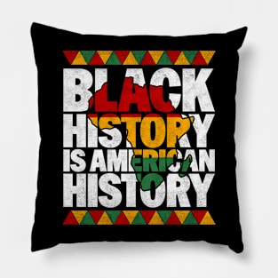 Black History Is American History - Patriotic African American Design Pillow