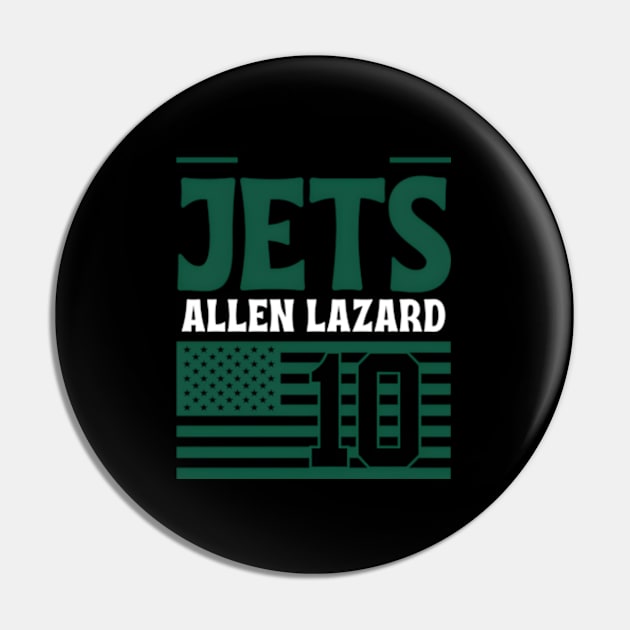 New York Jets Lazard 10 American Flag Football Pin by Lonacrumton