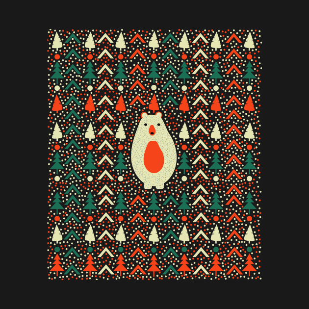 Bear, dots and Christmas trees by cocodes