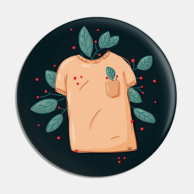 T-shirt and plant leaves with berries Pin by Polikarp308