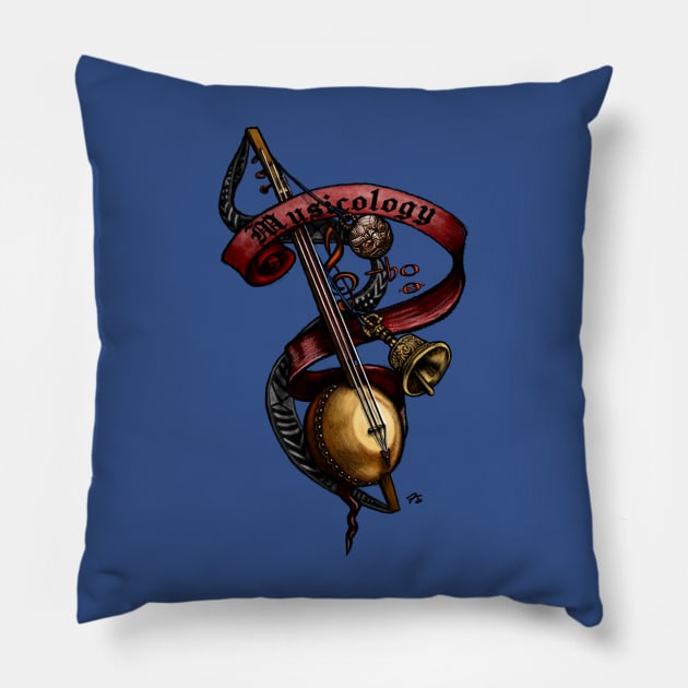 Musicology Nerd Banner Pillow by FreyStrandDraws