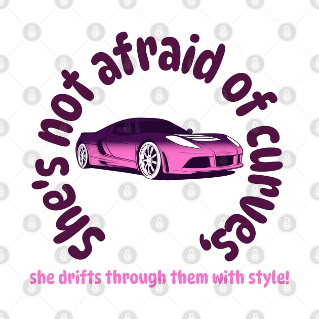 She's not afraid of curves, she drifts through them with style! by softprintables