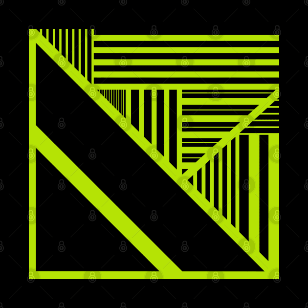 Triangle stripes - Lime Green by LAEC