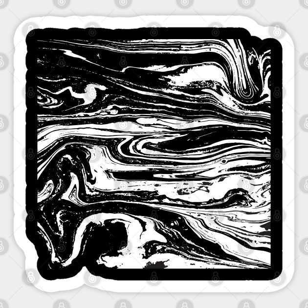 Black And White Marble Art Black White Marble Sticker Teepublic