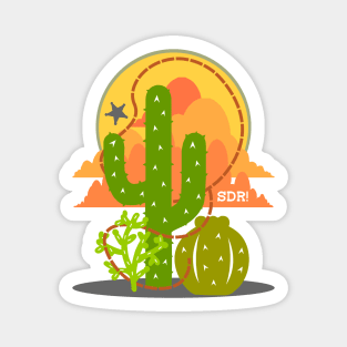 Dude Ranch! Cactus Sunset Magnet