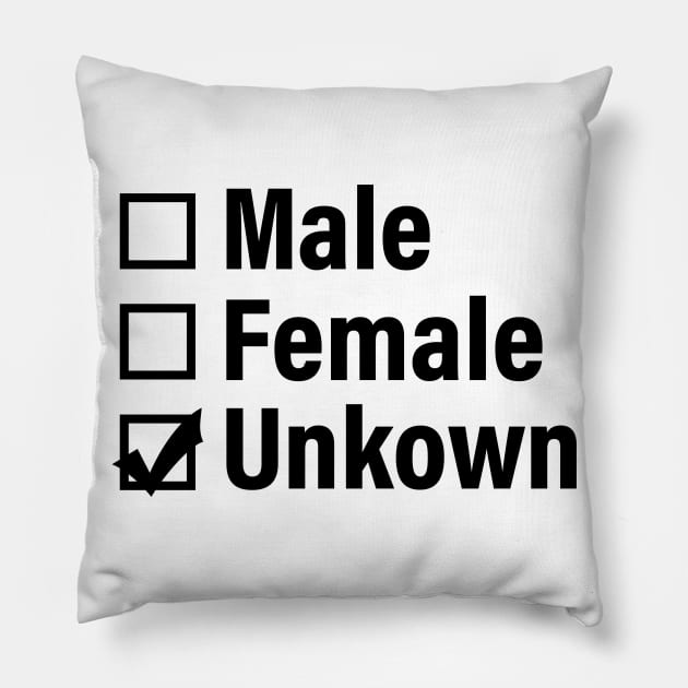 Gender selection male female unknown Pillow by RandomSorcery