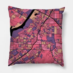 Riverside Map Pattern in Purple & Pink Pillow