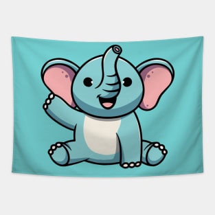Cute Baby Elephant Smiling Tapestry