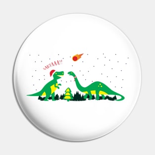 'Merry Extinction' Funny Christmas  Dinosaur Pin