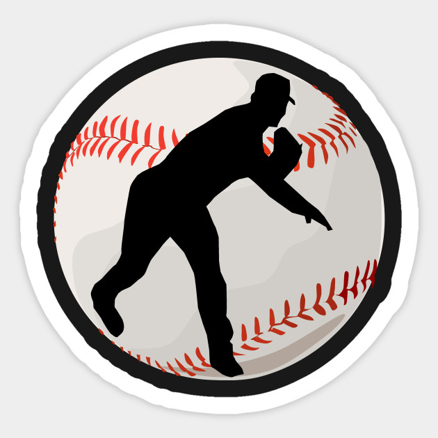 baseball pitcher silhouette baseball sticker teepublic