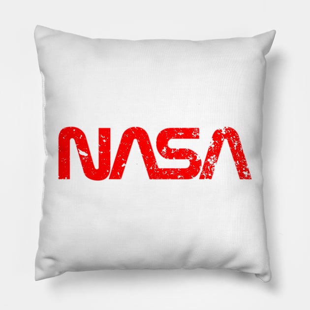 NASA Distressed Look Logo Pillow by PixelatedPixels