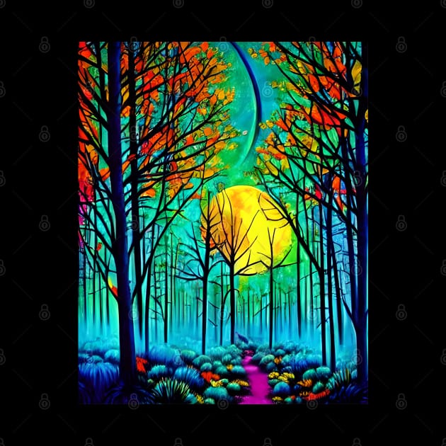 Beautiful Forest Moonlight by Sanzida Design