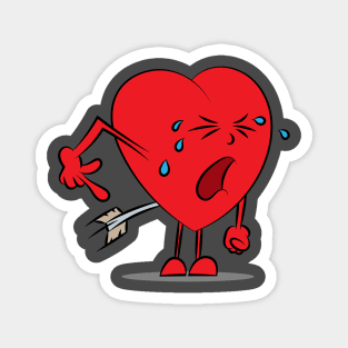 Painful heart by cupid arrow Magnet