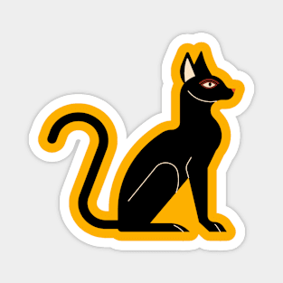 Black cat side profile Magnet