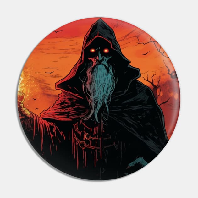 Sorcerer Wizard Fire Mage Pin by Nightarcade