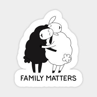 Black sheep and white sheep Magnet