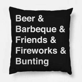 Fourth Of July Helvetica List Pillow