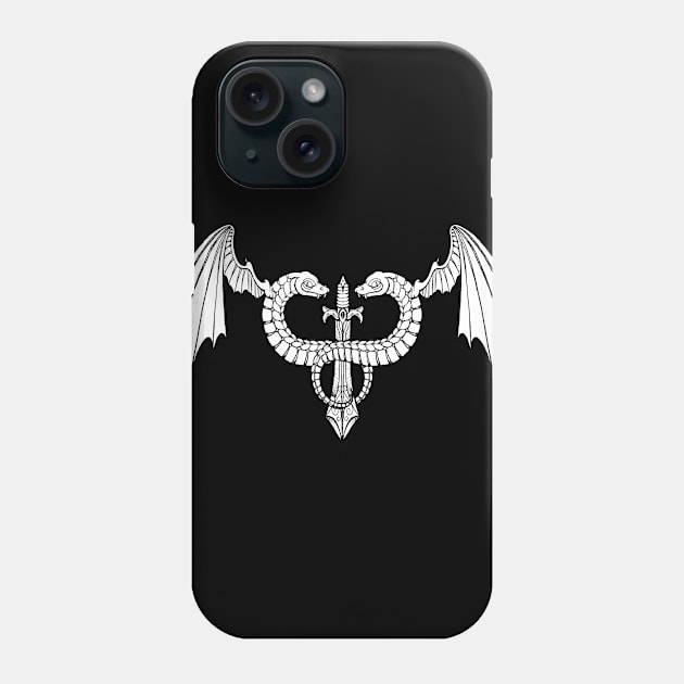 dragons snakes & sword Phone Case by TattooTshirt