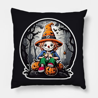 Halloween clown 3, pumpkins Pillow