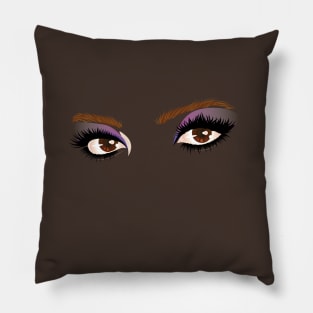 Brown fem Eyes with make up Pillow