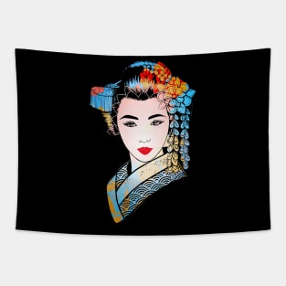 Japanese Geisha Chrysanthemum Kimono 107 Tapestry