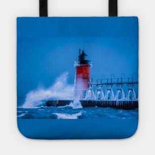 Winter Waves Breaking South Haven Tote