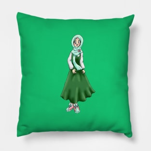 ANIME HIJAB GIRL SCHOOL UNIFORM (GREEN) Pillow