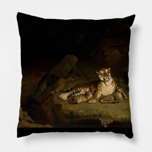 Tiger and Cubs by Jean-Léon Gérôme Pillow