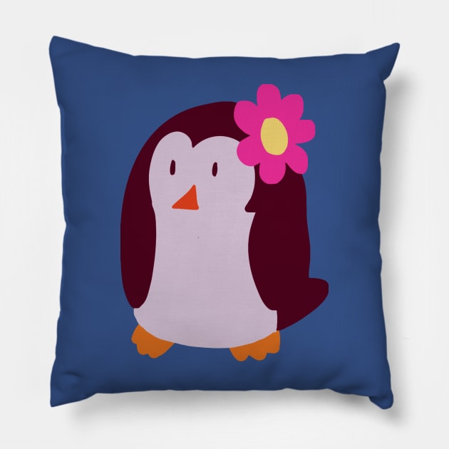 Flower Penguin Pillow by saradaboru