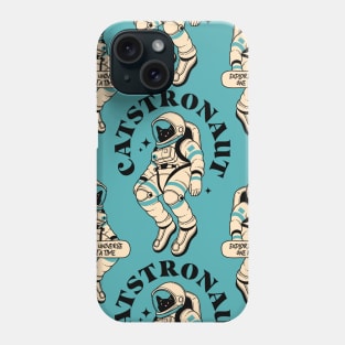 Astronaut Black Cat Pattern in yellow Phone Case