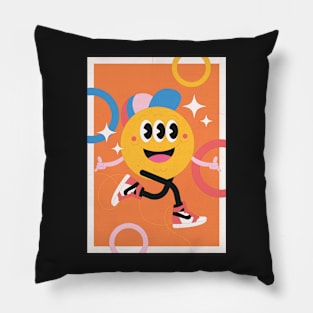 groovy retro cartoon   funny comic characters Pillow