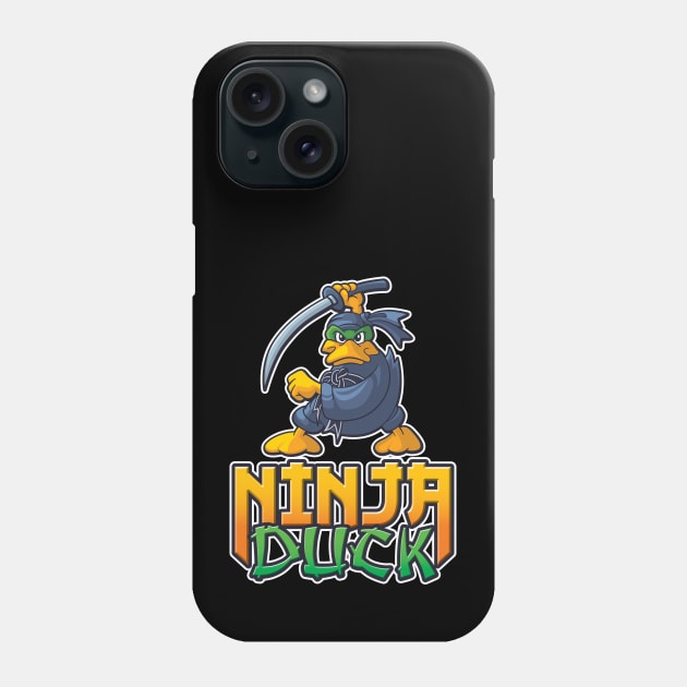 Ninja Duck, original cartoon style duck dressed as a ninja Phone Case by RobiMerch