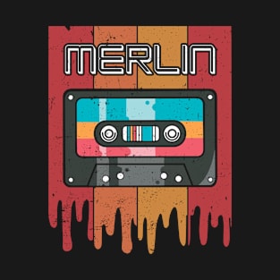 Classic Personalized Merlin Proud Name Cassette T-Shirt