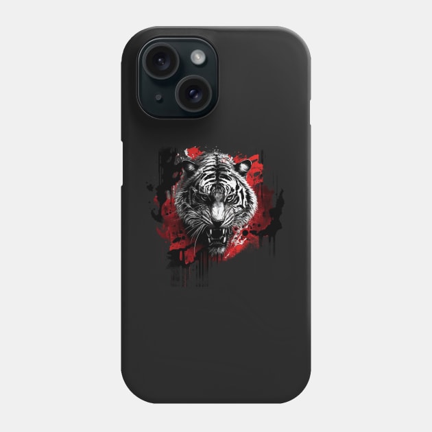 Urban Jungle King: A Graffiti-Style Tiger in the City Phone Case by Abili-Tees