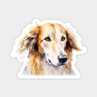 Watercolor Borzoi Face Magnet