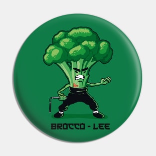 Brocco Lee Funny Vegetable with Nunchucks Pin