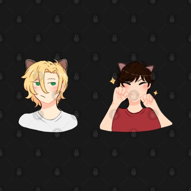 Ash and Eiji Cat ears by Sophprano