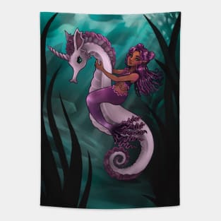 Seahorse and Mermaid Tapestry