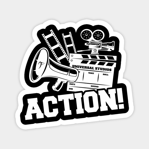 Action Clapperboard Filmmaker Magnet by Foxxy Merch