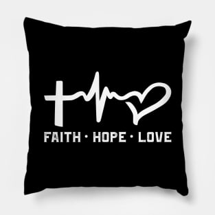 Faith Hope Love Christian Design Pillow