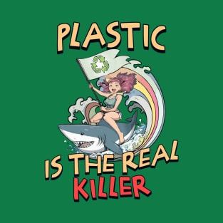 Plastic is the Real Killer - [Anime Shark Rider] T-Shirt