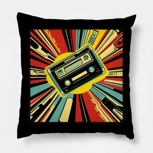 Vintage Retro Music 80s Audio Cassette Tape 085 II Pillow