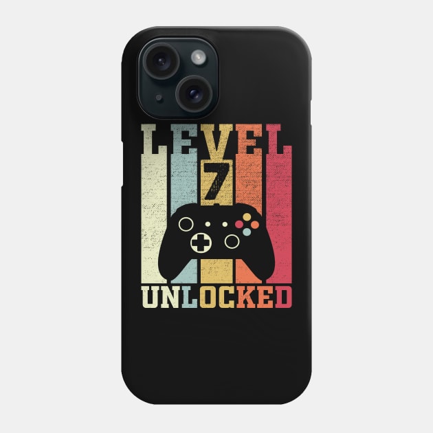 Level 7 Unlocked Funny Video Gamer 7th Birthday Gift Phone Case by DragonTees