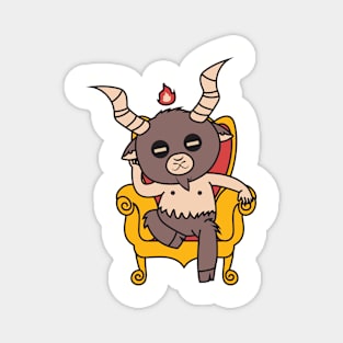 Cute Little Satan Goat on Throne Magnet