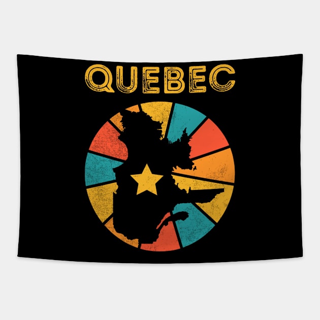 Quebec Canada Vintage Distressed Souvenir Tapestry by NickDezArts