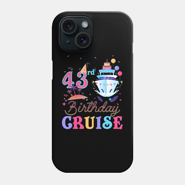 43rd Birthday Cruise Vacation Squad 2024 43 Years Old Bday Phone Case by Eduardo