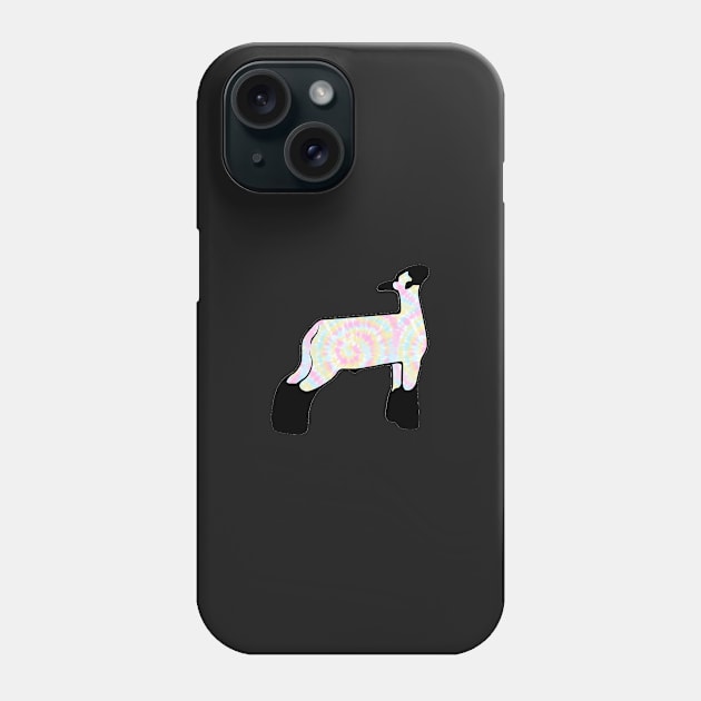 Rainbow Tie Dye Market Wether Lamb Silhouette 1 - NOT FOR RESALE WITHOUT PERMISSION Phone Case by l-oh