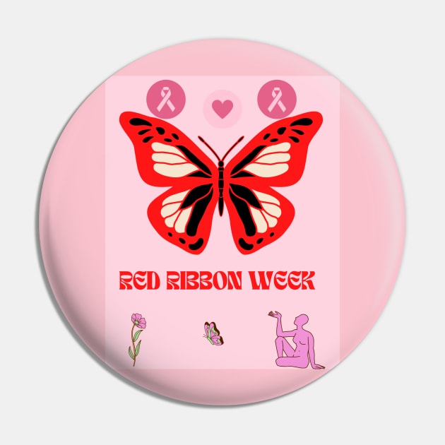 RED RIBBON WEEK Pin by META-HD