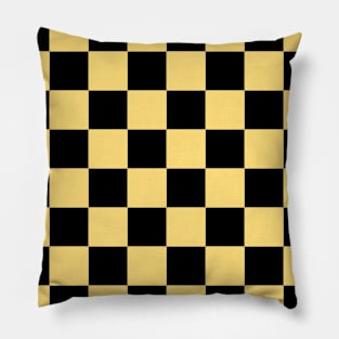 Checkered Square Seamless Pattern - Black & Beige Pillow