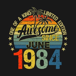 Vintage 38 Years Old June 1984 Decorations 38th Birthday T-Shirt